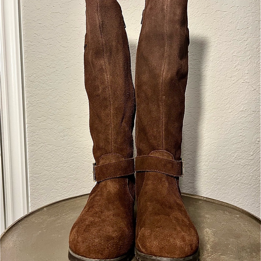 Hot in Hollywood Brown Suede
Moto Riding Boots. Size 8.5